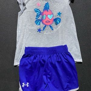 Under Armour girls ruffle tank and shorts